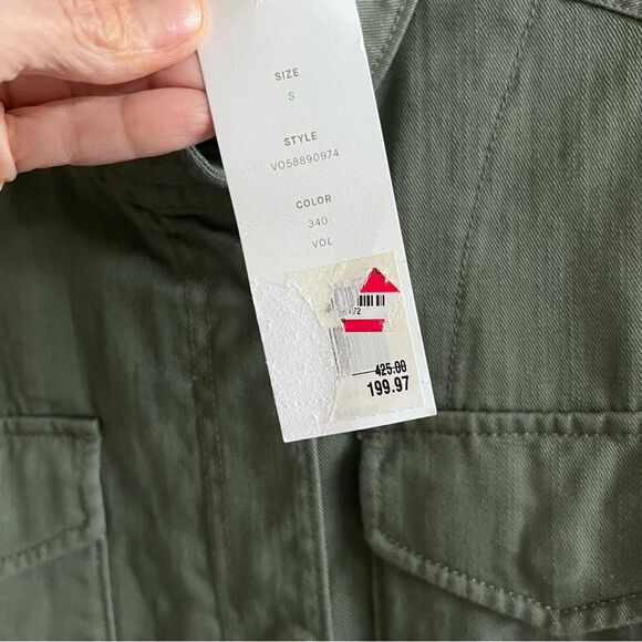 NWT Vince Women's Military Canvas Olive Green Utility Jacket - Picture 12 of 14